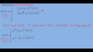 fracciones de polinomios mínimo común multiplo mcm [upl. by Amandy]