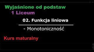 Funkcja liniowa  monotoniczność  ZADANIA funkcja rosnąca malejąca stała [upl. by Liew449]