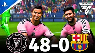 FC 24 Gameplay Inter Miami 480 Barcelona  Ft Messi  Ronaldo Mbappe Haaland Neymar [upl. by Zahc190]