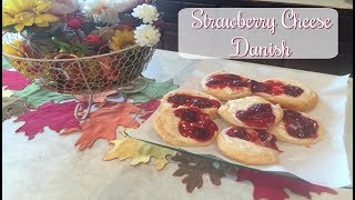 FALL RECIPE  Strawberry Cheese Danish  Easy [upl. by Hamer]