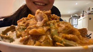 ASMR MUKBANG THAI MASSAMAN CHICKEN THIGH CURRY WITH ASIAN SLAW ON RICE [upl. by Aknahs2]