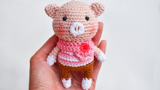 How To Crochet A Pig Keychain [upl. by Llen182]