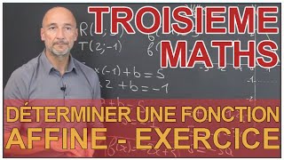 Déterminer une fonction affine  Exemple  Maths 3e  Les Bons Profs [upl. by Britton869]