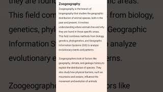 Short Explanation Of Zoogeography zoogeography [upl. by Biancha]