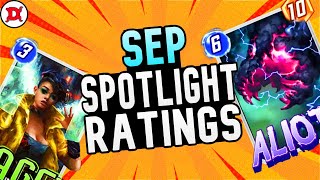 All September SPOTLIGHT RATINGS  Helpful Resource  Marvel SNAP [upl. by Annanhoj]