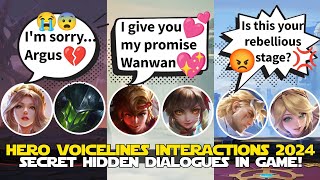 ALL SPECIAL amp HIDDEN VOICELINES INTERACTIONS INGAME  HEROES REFERENCES DIALOGUES MLBB 2024 [upl. by Sokil]