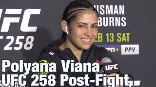 Polyana Viana Being Known for Beating up a Mugger  UFC 258 PostFight [upl. by Durrej876]