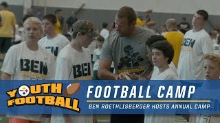 Ben Roethlisberger Has Fun Hosting Annual Youth Football Camp  Pittsburgh Steelers [upl. by Hamel]