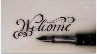 how to write in cursive  welcome for beginners calligraphy [upl. by Norvan]