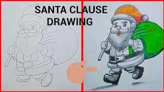 SANTA CLAUSE SKETCHING EASY STEP BY STEP [upl. by Dlopoel]