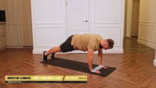 Mountain Climbers for Upper Lower Body with Tribe Lifting Fabric Resistance Bands [upl. by Punke107]