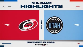 NHL Highlights  Hurricanes vs Utah  November 13 2024 [upl. by Inalawi257]