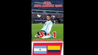 🔴 LIVE ARGENTINA 31 COLOMBIA  FINAL CONMEBOL COPA AMERICA 2024 PREDICTIONshorts [upl. by Ased]