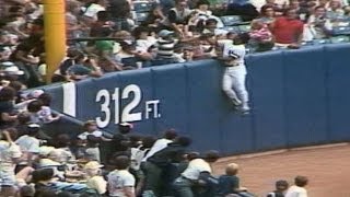 BOSNYY Ken Griffey robs Marty Barrett of home run [upl. by Lanctot697]