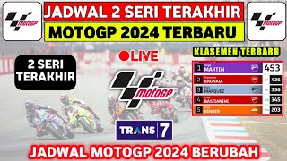 Jadwal MotoGP 2024 Terbaru  Jadwal 2 Seri terakhir Motogp 2024  MotoGP Malaysia 2024 Live Trans7 [upl. by Bow]