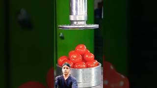 😯Tomatoes vs ton hydraulic press 🫣 hydraulicpress crushing satisfying viral [upl. by Admama]