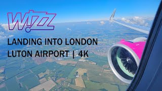 WIZZ AIR A321NEO LANDING INTO LUTON AIRPORT  4K [upl. by Direj623]