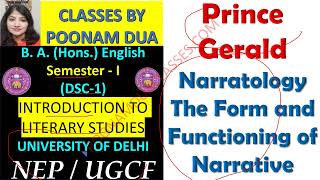 Prince Gerald Narratology The Form and Functioning ofNarrative NEP DSC 1 Literary Studies Credit DU [upl. by Euqilegna]