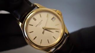 PreOwned Patek Philippe Calatrava Date Centre Seconds Automatic 18k Yellow Gold 5127J Watch [upl. by Merrow96]