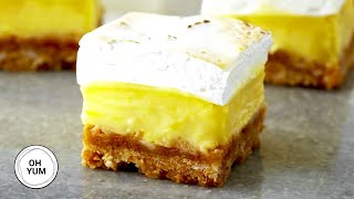 Professional Baker Teaches You How To Make LEMON MERINGUE SQUARES [upl. by Amalita]