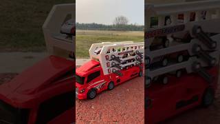 Diecast Ejector Container Truck with 6 Alloy Cars  Pull Back Catapult Taxi Race amp Storage [upl. by Petty]