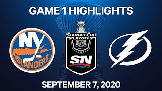 NHL Highlights  3rd Round Game 1 Islanders vs Lightning – Sep 7 2020 [upl. by Laerol524]