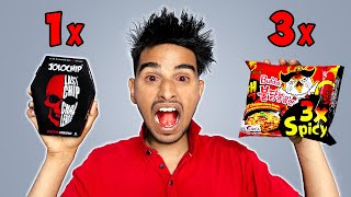 Worlds Spiciest Noodle Challenge 🥵 JOLO CHIPS से तीन गुना ज़्यादा मिर्ची 🍜 [upl. by Haidabo]