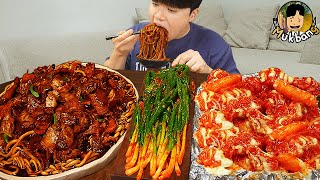 ASMR MUKBANG 슈프림 양념 치킨먹방 BBQ 자메이카 통다리 짜파게티 먹방 amp 레시피 FRIED CHICKEN EATING SOUND [upl. by Ardnik41]