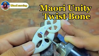 Maori Unity Twist Bone sculpturewoodcarving [upl. by Aeslehs188]