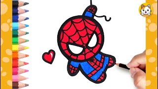 Spiderman Drawing Easy  How to Draw Cartoon Spiderman  Easy Step by Step Tutorial For Kids [upl. by Tsnre]