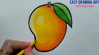 mango drawing amp coloring page  how to draw mango fruit drawing [upl. by Akener]