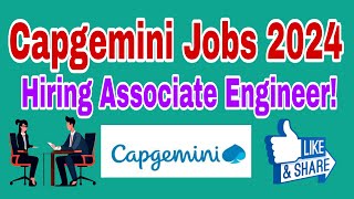 Capgemini Off Campus Registration 2024 Recruiting as Associate Engineers Apply Now fresher jobs [upl. by Gnouc]