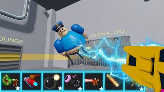 HARD MODE Activated Play with ITEMS in Barry Prison Run roblox [upl. by Ellatsirhc]