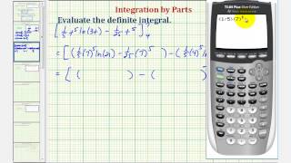 Ex Definite Integral Using Integration by Parts in the Form xnlnbx [upl. by Hamal546]