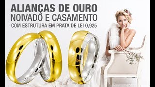 Alianças de Noivado e Casamento em Ouro 18kl com Estrutura em Prata [upl. by Amsirhc566]