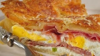 Ham and Egg Pie Recipe Demonstration  Joyofbakingcom [upl. by Haywood]