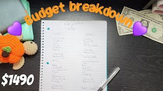 Biweekly budget breakdown 1490 🧡💜 [upl. by Seigler]