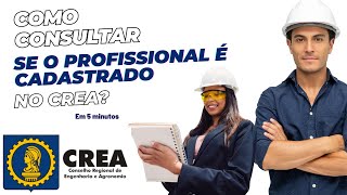 Como consultar se o Profissional tem CREA engenharia [upl. by Sirehc846]