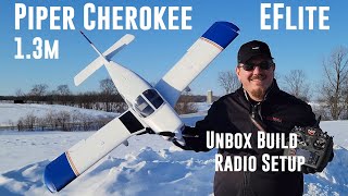 Eflite  Piper Cherokee  13m  Unbox Build Radio Setup [upl. by Juanne]