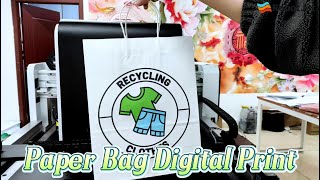 How to batch print portable paper bags with our single pass digital printer printing paperbag [upl. by Maunsell]