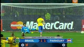 Brasil vs Paraguay Definición por penales Copa América 2015 [upl. by Otrepur832]