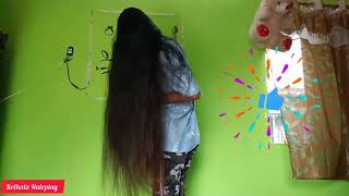 ponytail making and Combing hair  hair play by man  ponytail opening  KolkataHairplay [upl. by Hesther]