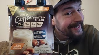 Cafe Caramel 15g Protein Shake By Atkins Food  Drink Review [upl. by Abdella]