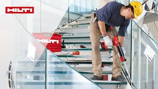 HOW TO install glass railings and handrails using Hilti adhesive anchor HY 270 [upl. by Telfer762]