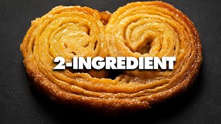 2Ingredient Palmiers Cookies Recipe  How to Make Palmiers with Puff Pastry [upl. by Esinereb]