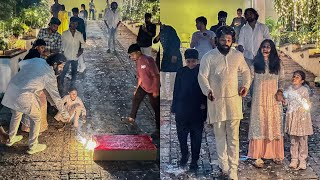 ALLU ARJUN DIWALI CELEBRATION 2024  PUSHPA 2  ALLU ARJUN FAMILY DIWALI GRAND CELEBRATIONS [upl. by Aicatsue]