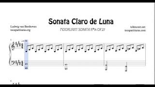 Sonata Claro de Luna Partitura de Piano Completa [upl. by Niarda]