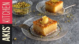 Greek Semolina Cake Ravani  Akis Petretzikis [upl. by Frans]