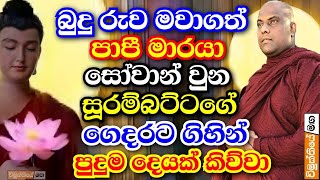 බුදුරුව මවාගත් මාරයා සෝවාන් වුන සූරම්බට්ටගේ ගෙදරට ඇවිත් මෙහෙමකීවා  galigamuwe gnanadeepa thero bana [upl. by Linzy]