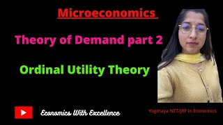 Ordinal Utility Theory part 1 According to A koutsoyiannis book Economics  Yogmaya Sharma Mam [upl. by Akisey507]